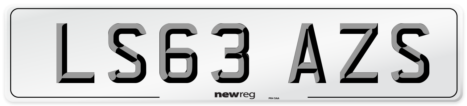 LS63 AZS Number Plate from New Reg